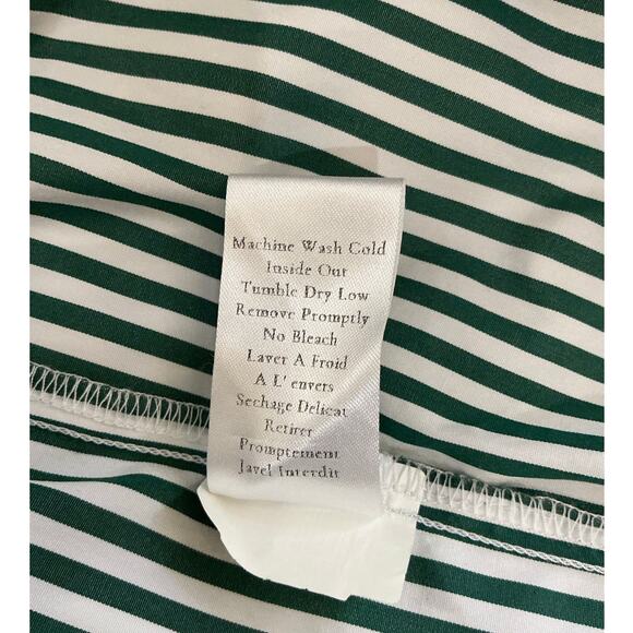 Frank & Eileen Shirley Supreluxe Italian Cotton Green Stripe Oversized Shirt XL - Picture 12 of 12